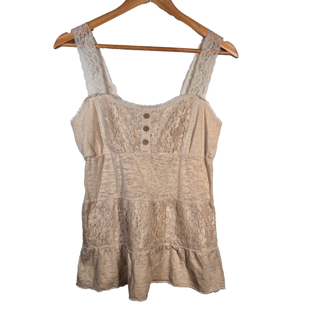 Fairy Lace Babydoll Cami Womens Medium Sheer Floral Coquette Tank Top Maurices